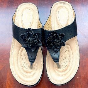 Italina Women’s Orthotics Sandals, Comfort Premium Casual Flat Sandal Size 5.5